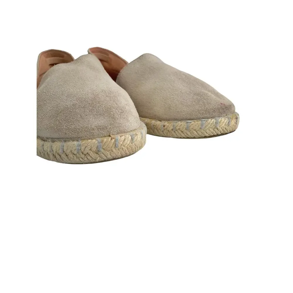 Verbenas Taupe Mushroom Gray Suede Leather Espadrille Flats Spanish Slip Ons